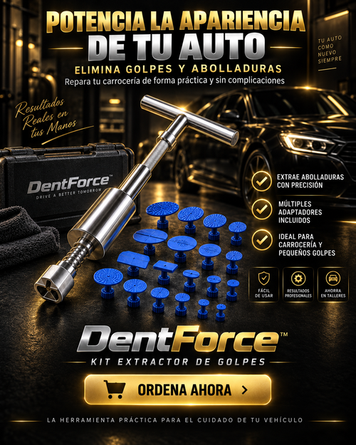 DentForce™️ – Kit Extractor de Golpes y Abolladuras para Vehículos, Recupera la Carrocería sin Costosas Reparaciones ✅