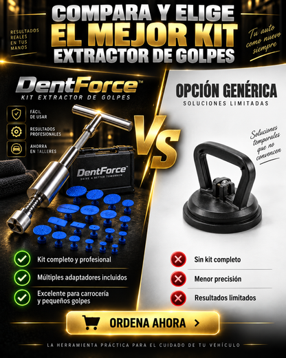DentForce™️ – Kit Extractor de Golpes y Abolladuras para Vehículos, Recupera la Carrocería sin Costosas Reparaciones ✅